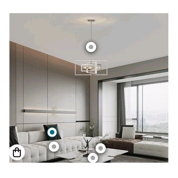 5 Light Modern Brushed Nickel Chandelier 22-in Semi Flush Mount Ceiling Light... - Picture 8 of 10